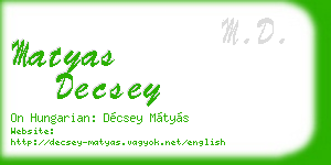 matyas decsey business card